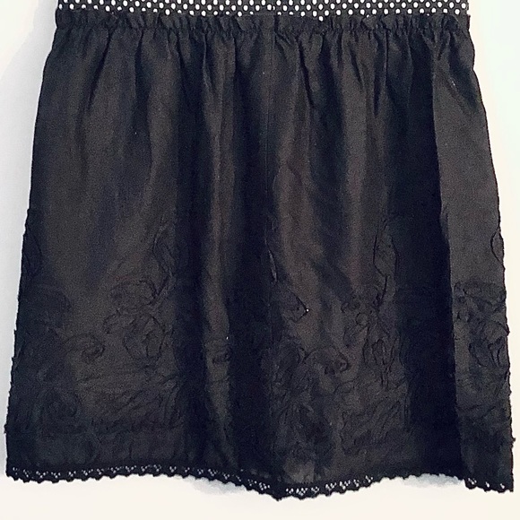 Speechless Black Embroidered Skirt with Polka Dot waistband Small - Picture 3 of 7